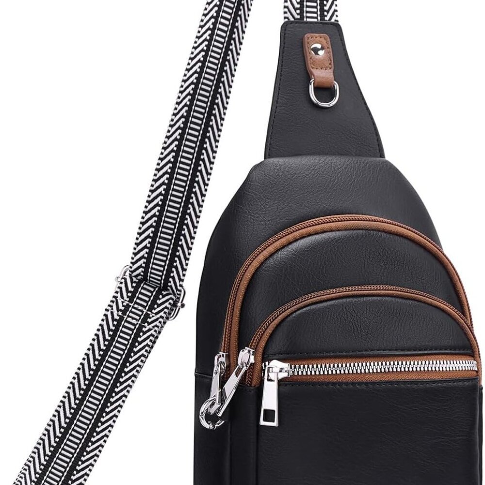 Black Anti-Theft Crossbody Bag for Women Travel RFID Purse Compact Stylish